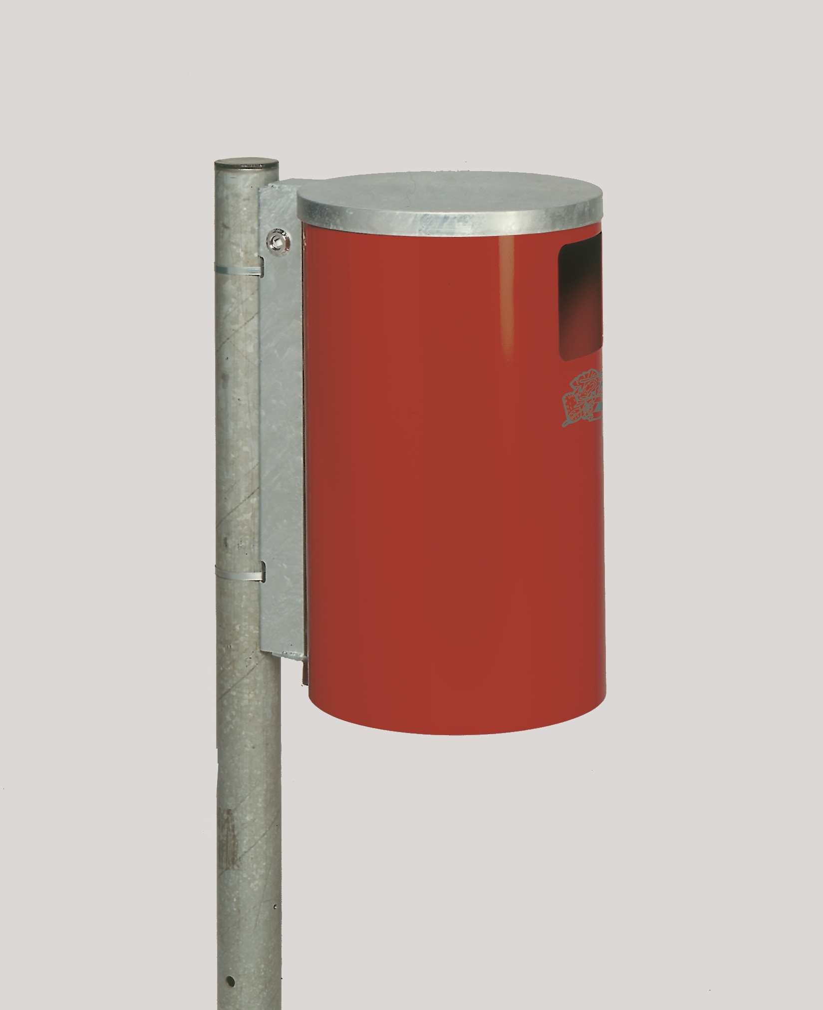 Standrohr für Abfallsammler zur Wand- oder Rohrbefestigung | Verzinkter Stahl