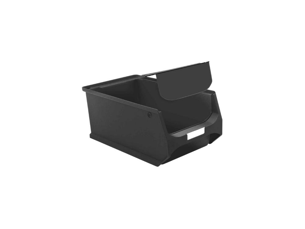 SparSet 5x Leitfähige Sichtlagerbox 4.1 mit Griffstange & Abdeckung | HxBxT 15x20x35cm | 7,2 Liter | ESD, Sichtlagerbehälter, Sichtlagerkasten, Sichtlagerkastensortiment, Sortierbehälter
