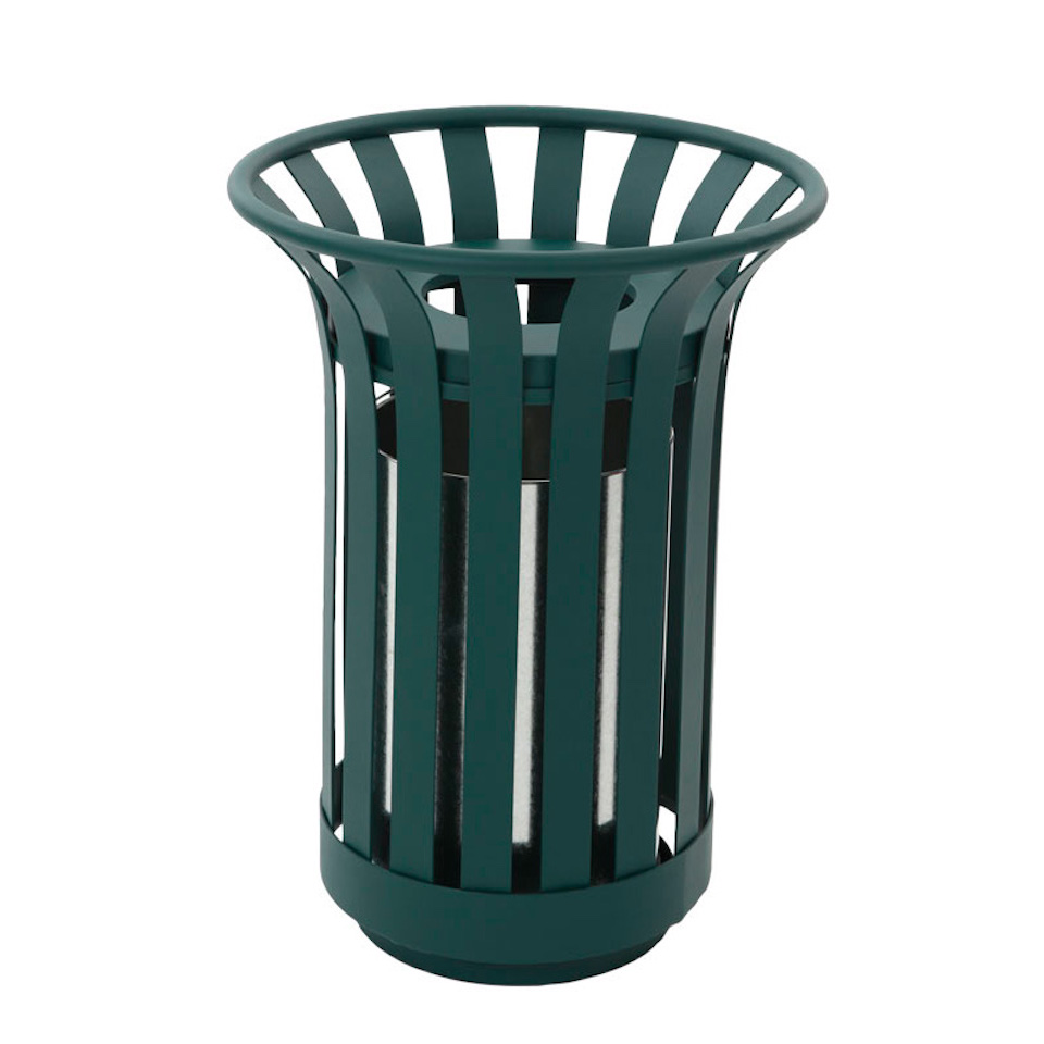 Runder Abfallbehälter für den Außenberreich | 23 Liter, HxØ 65x45cm | Grün