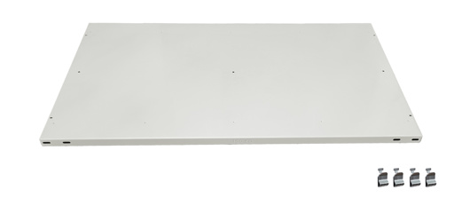 Fachboden ohne Anschlagleiste für Schulte Büro-Fachbodenregal MULTIplus150 Stecksystem | Traglast 150kg | BxT 130x60cm | Lichtgrau