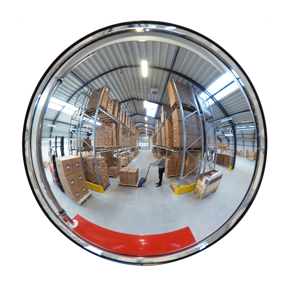 Kompakter Innenraumspiegel aus Acrylglas | ØxT 60x13cm | Beobachtungsabstand 6m | Weites Blickfeld & extrem großes Beobachtungsfeld