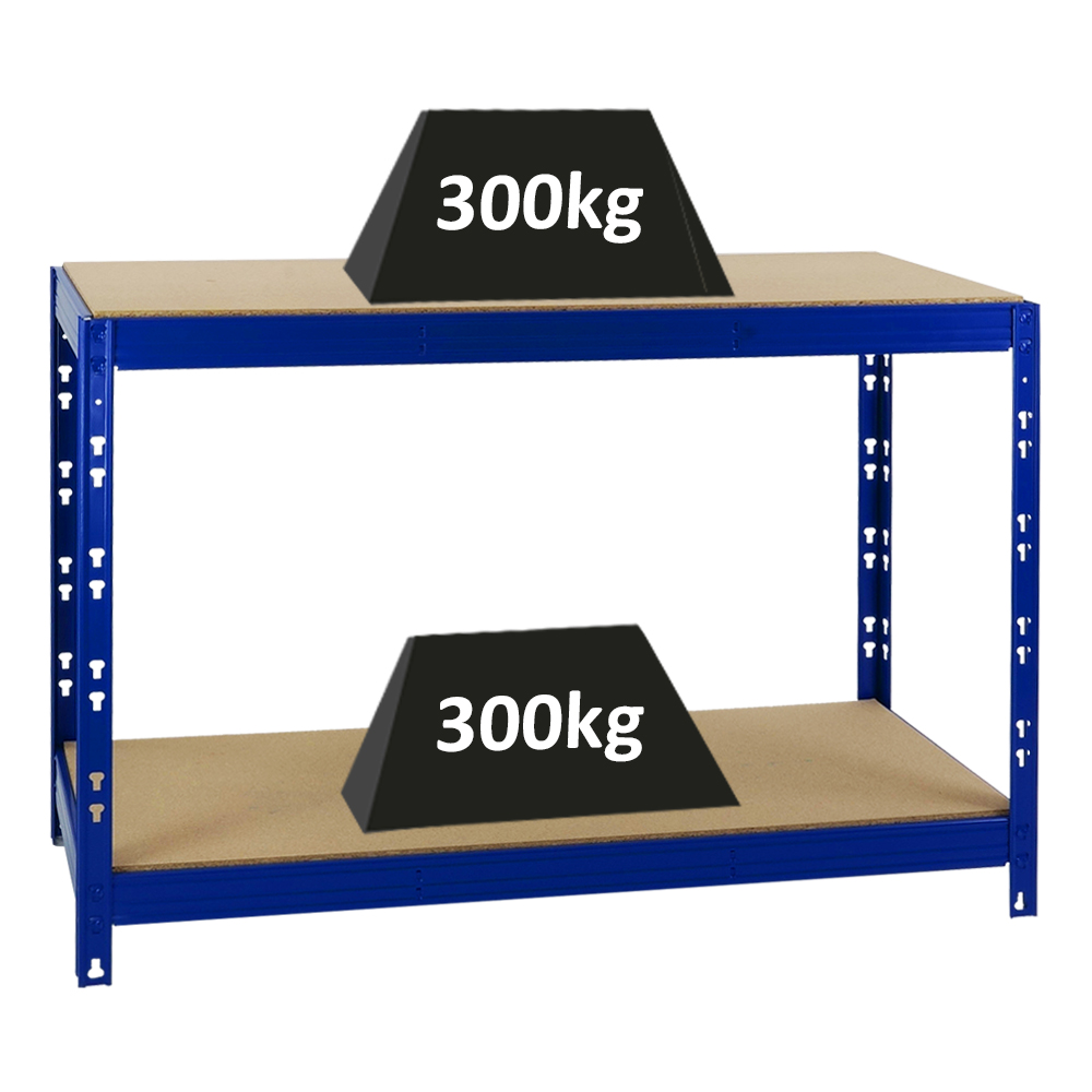 Werkbank Tiger | 300 kg pro Fachboden | HxBxT 90x140x60 cm | Blau