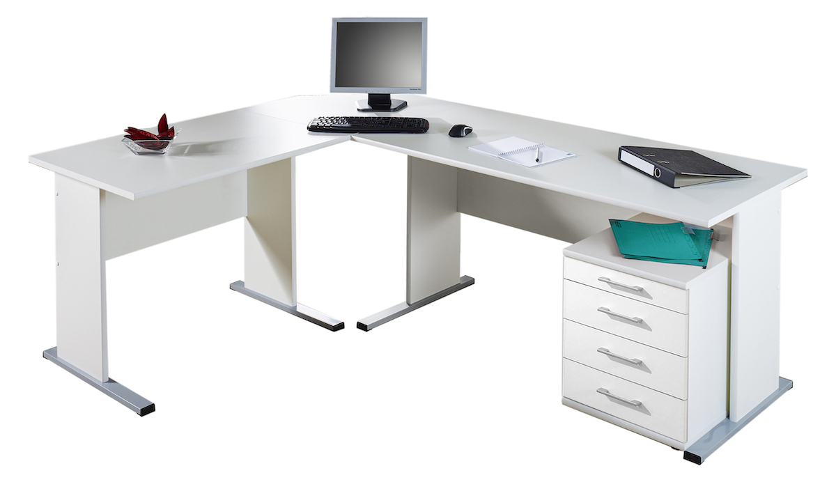 Möbelpartner Schreibtisch Tiger | HxBxT 75x90x65cm | Weiß