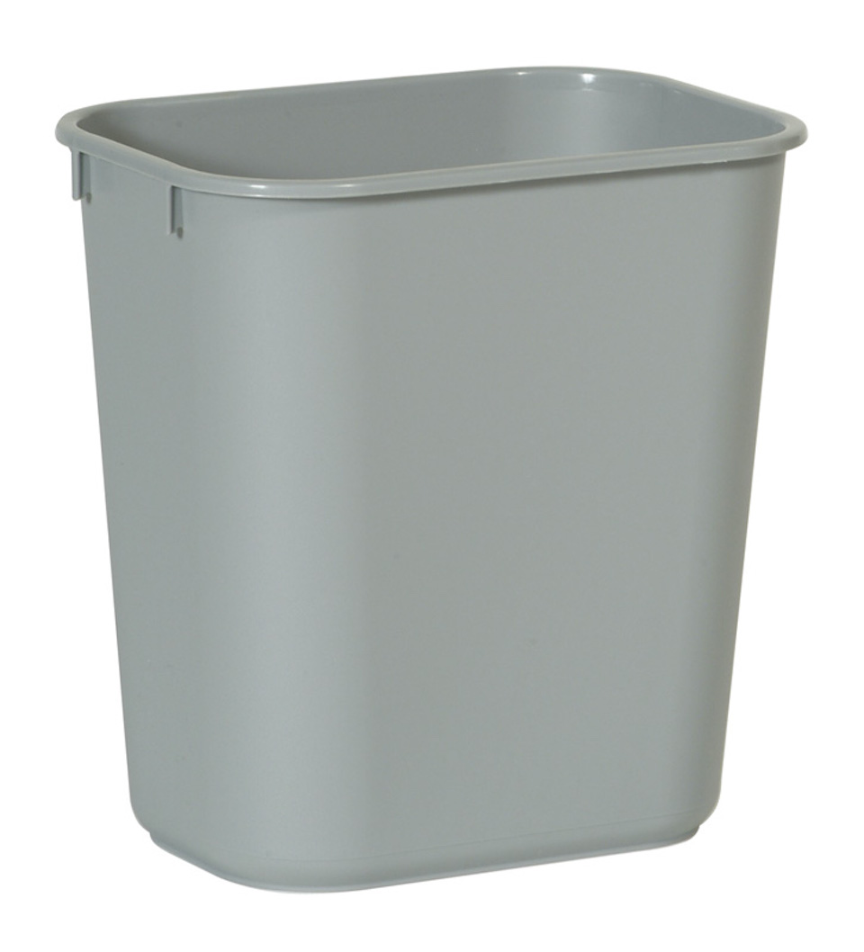 Rubbermaid rechteckiger Abfallbehälter aus Polyethylen | 12,9 Liter, HxBxT 30,8x21x29cm | Grau