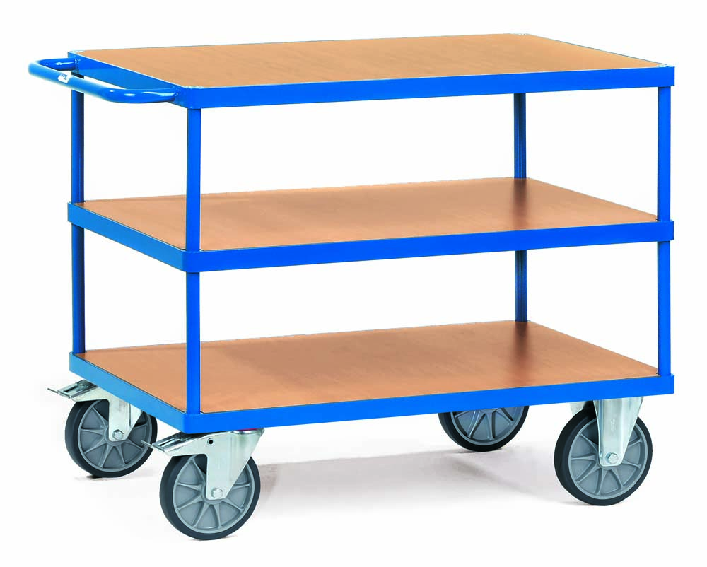 Schwerer Tischwagen mit 3 Böden und 100 x 60 cm Ladefläche