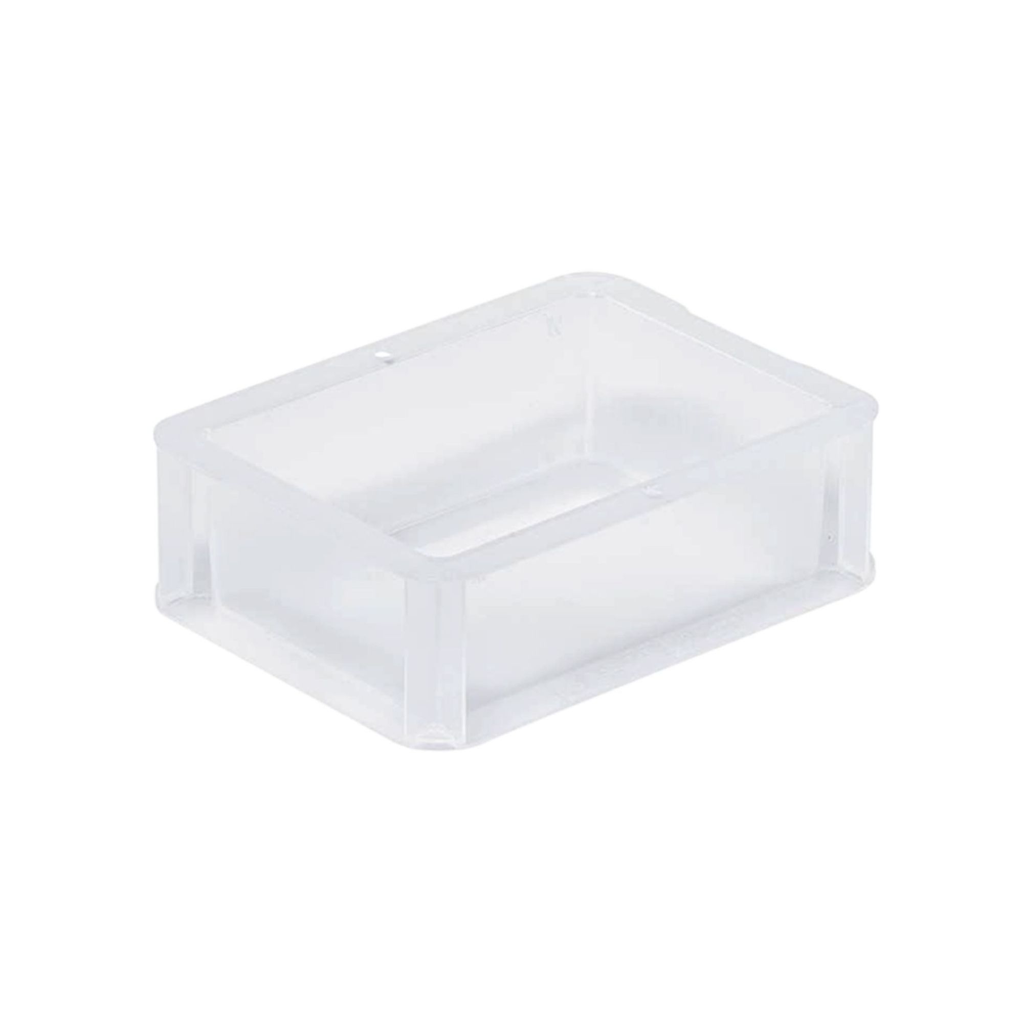 Transparenter Eurobehälter BasicLine mit geschlossenem Griff | HxBxT 7x15x20cm | 1,3 Liter | Eurobox, Transportbox, Transportbehälter, Stapelbehälter