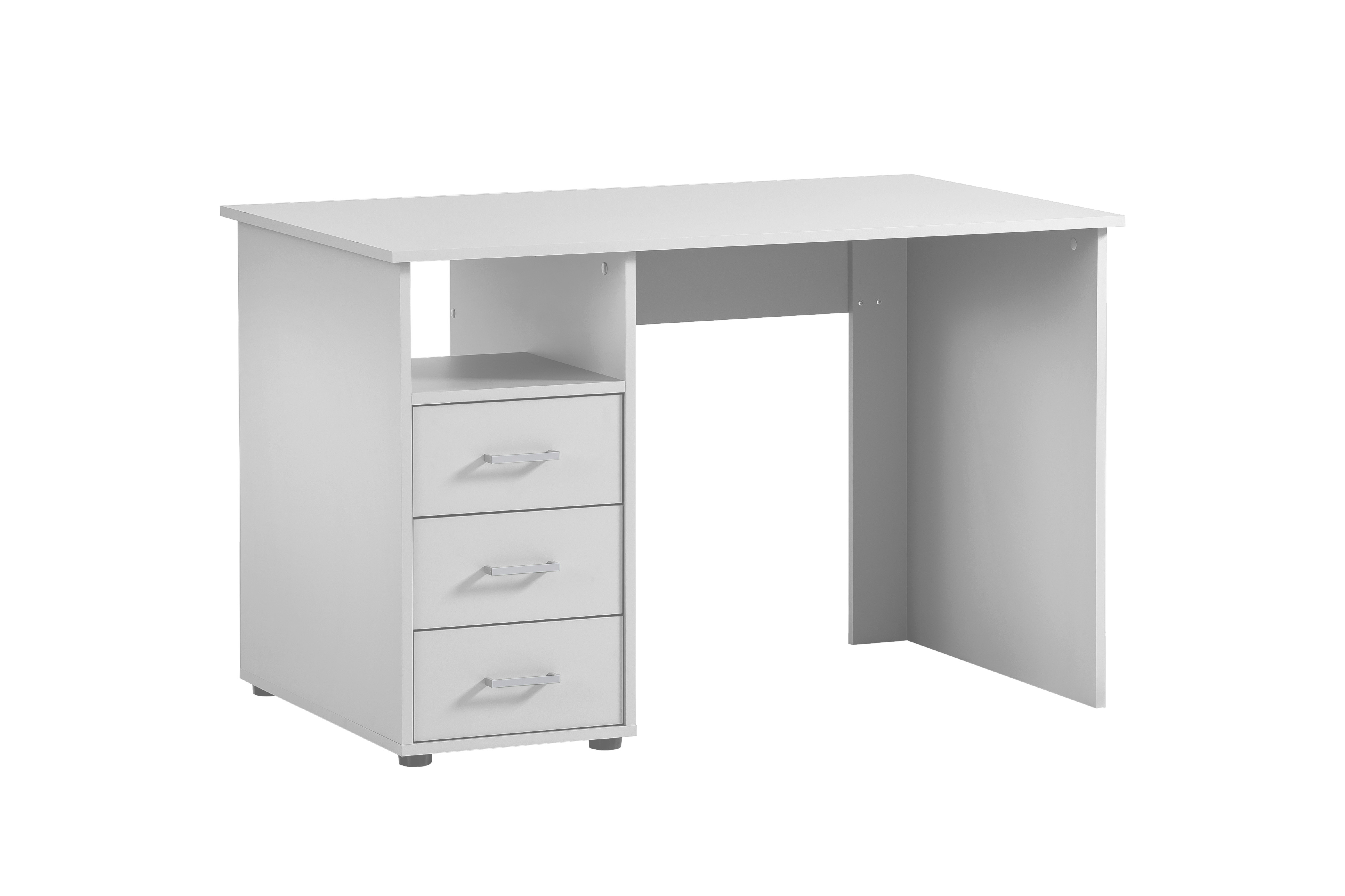 Möbelpartner Schreibtisch Fox | Small | HxBxT 74x116x70cm | 3 Schubladen | Weiß