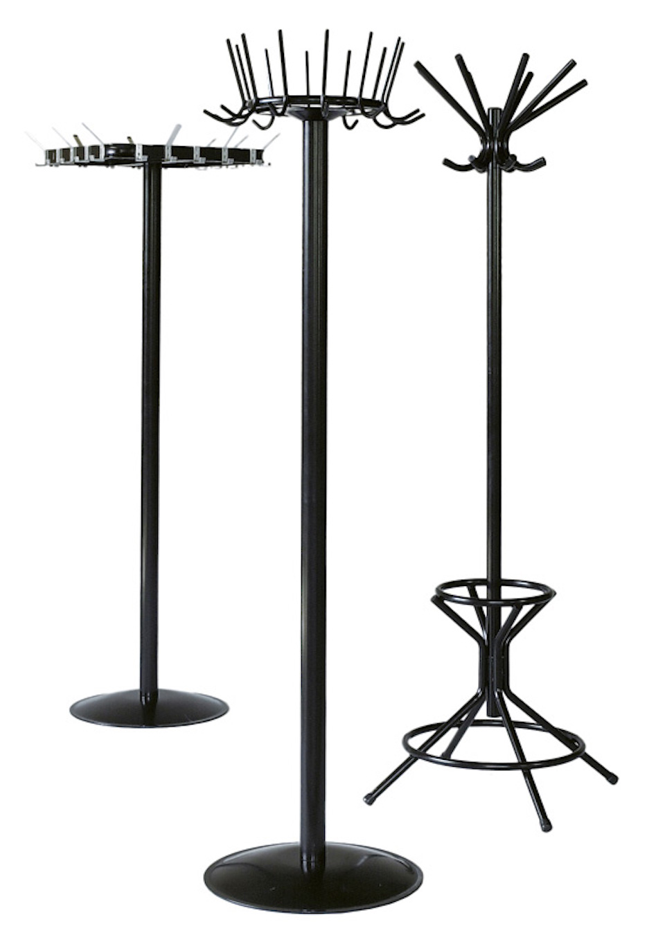 Freistehender Garderoben- & Regenschirmständer aus Metall | Höhe 178cm | Drehbare Krone & 8 Doppelhaken | Schwarz