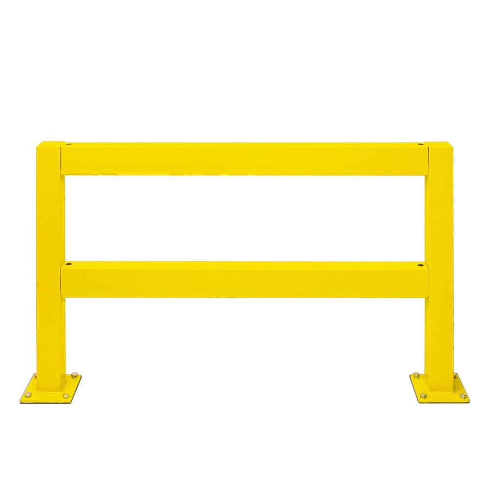 Querbalken für Rammschutz-Geländer XL-Line | HxBxT 12x120x8cm | inkl. Montageschrauben | Kunststoffbeschichteter Stahl | Gelb