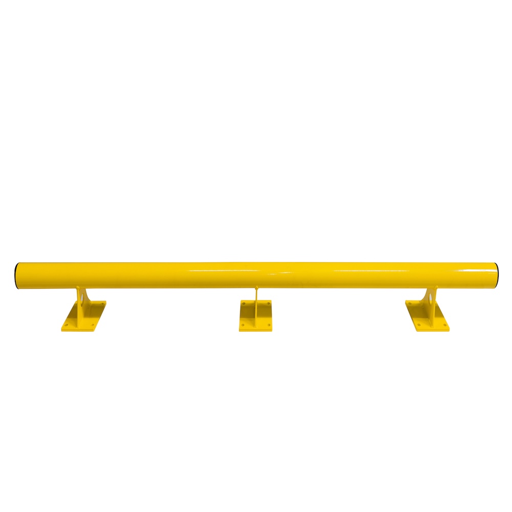Rammschutz-Barriere | HxbxT 20x200x16cm | Rohr-Ø 7,6cm | Kunststoffbeschichteter Stahl | Schwarz-Gelb