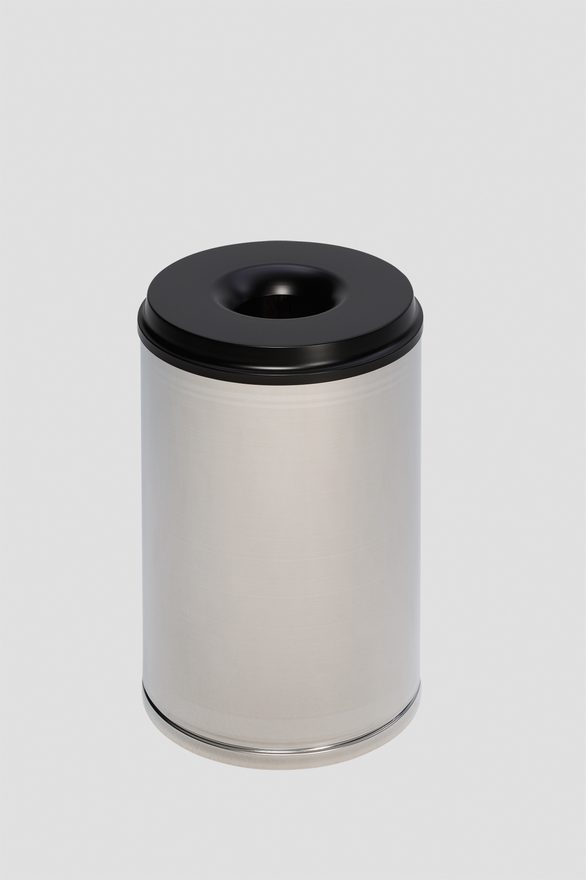 Feuersicherer Papierkorb | 110 Liter, HxBxT 75x46,5x46,5cm | Edelstahl | Silber
