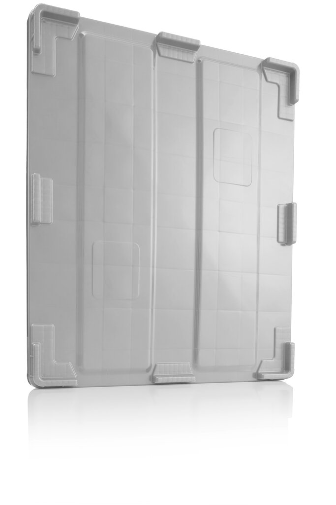 Deckel für Palettenbox Industriemaß Pro | HxBxT 6x122x102cm | Polyethylen | Hellgrau