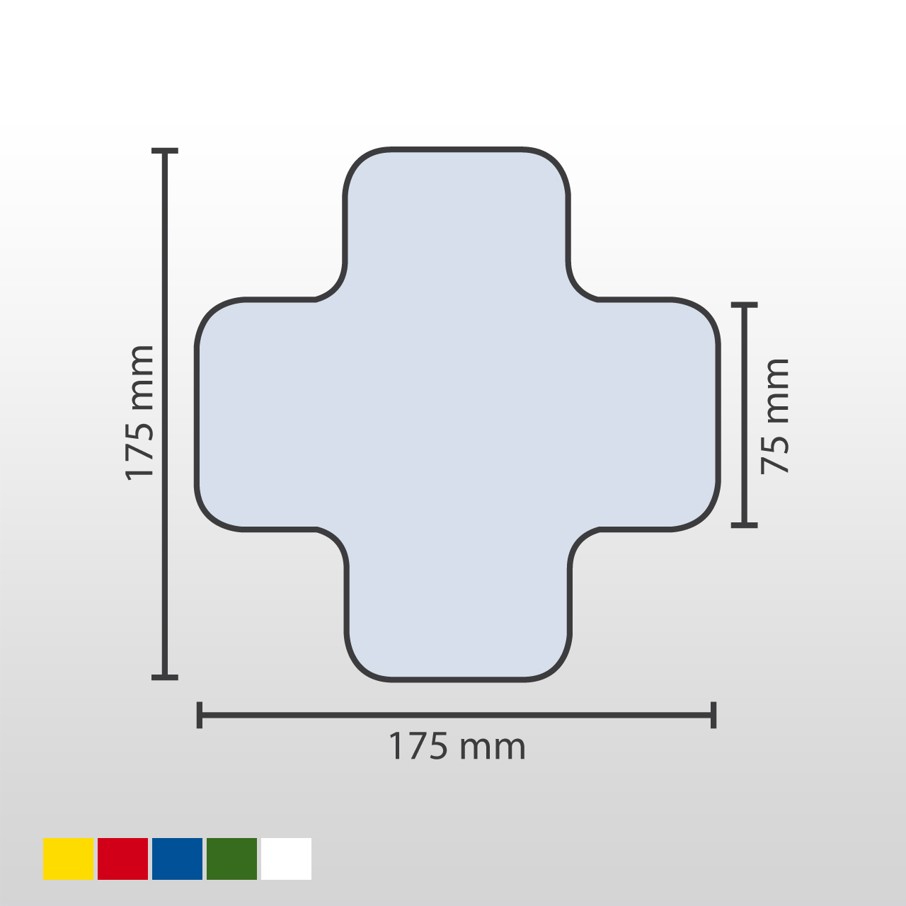 Stellplatzmarker | X-Stück | 25 Stück | Schenkelbreite 7,5cm | PVC 0,6mm | Für glatte & spaltfreie Böden | Gelb