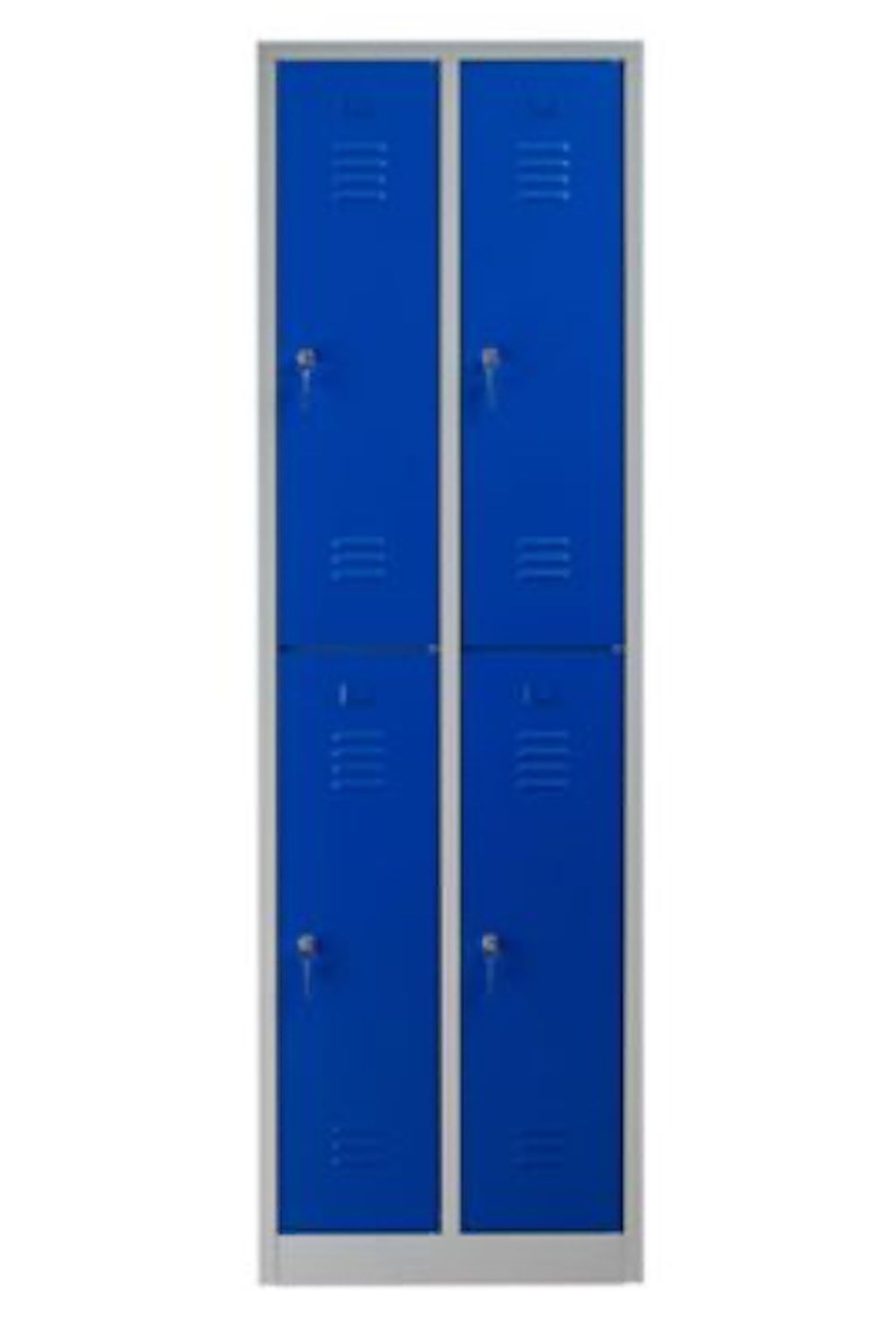 Garderobenspind Camel | 4-Fächer| HxBxT 195x60x50 cm | Zylinderschloss | Grau-Blau
