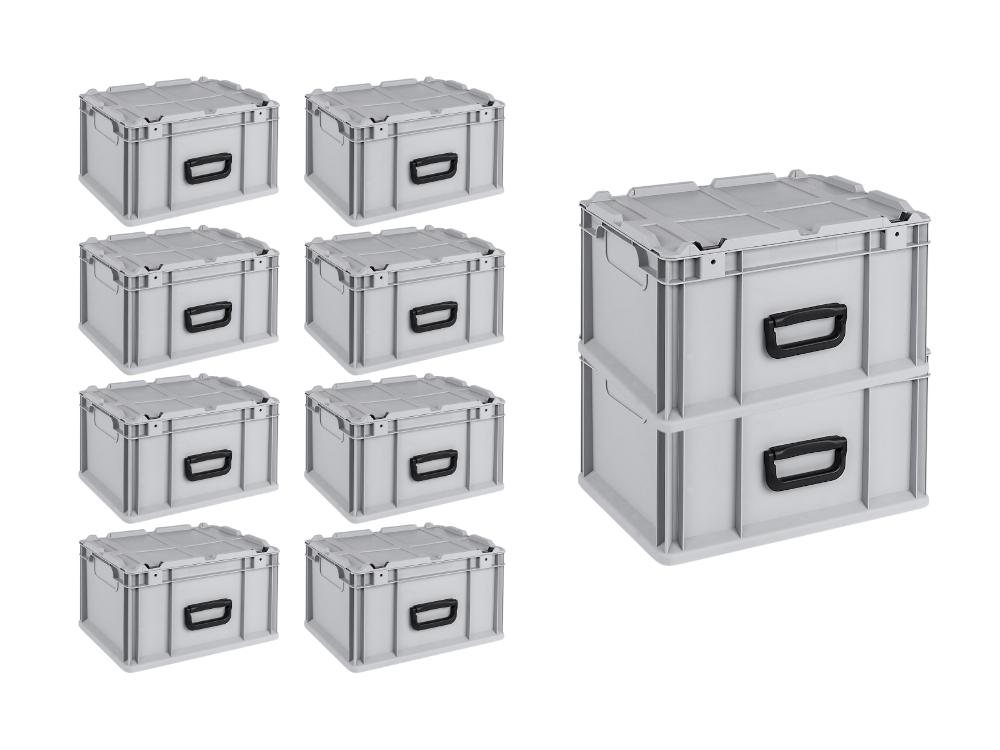 SuperSparSet 10x Eurobox NextGen Portable | HxBxT 23,5x30x40cm | 20 Liter | Eurobehälter, Transportbox, Transportbehälter, Stapelbehälter