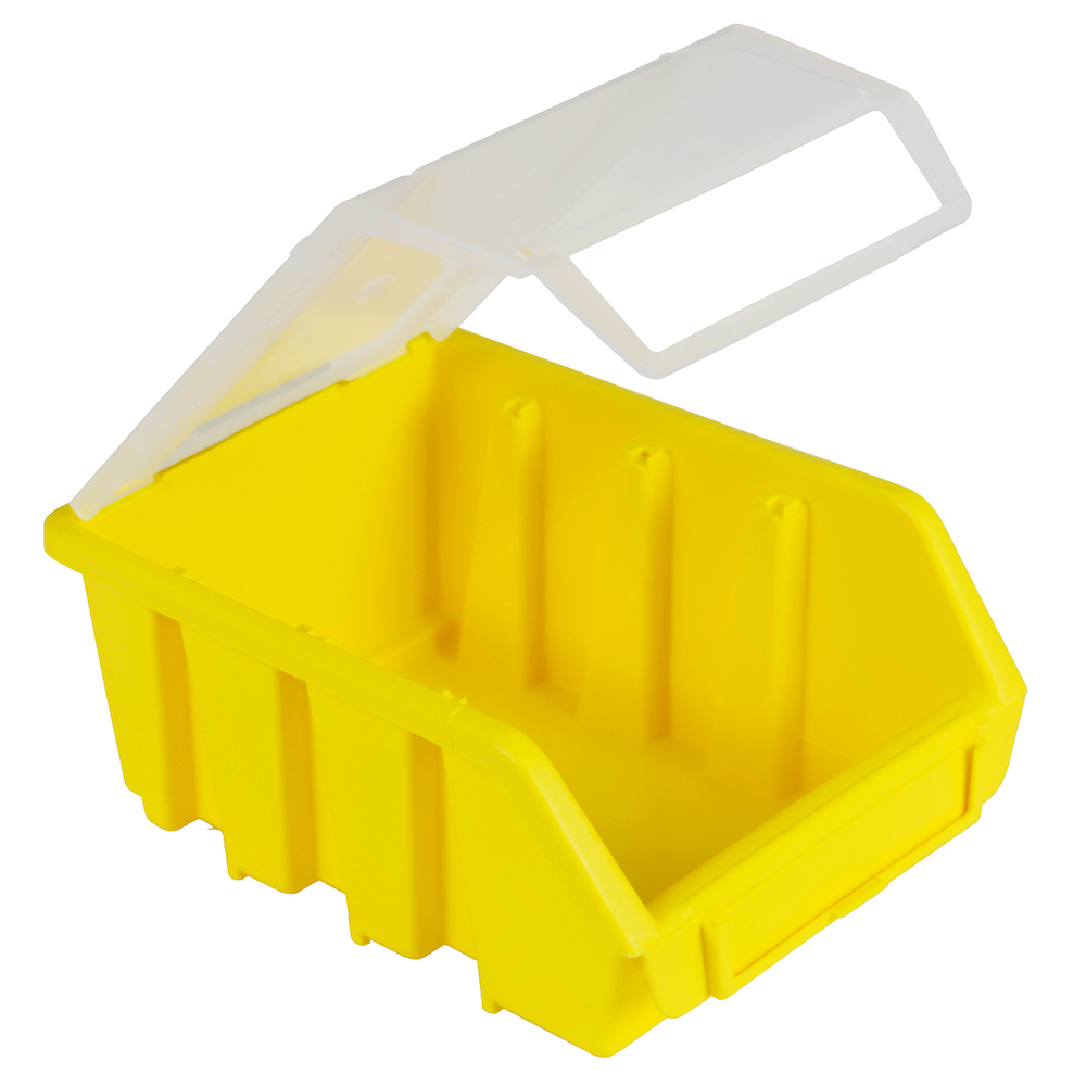 Sichtlagerbox 2 mit Deckel | HxBxT 7,5x11,6x16,1cm | Polypropylen | Gelb