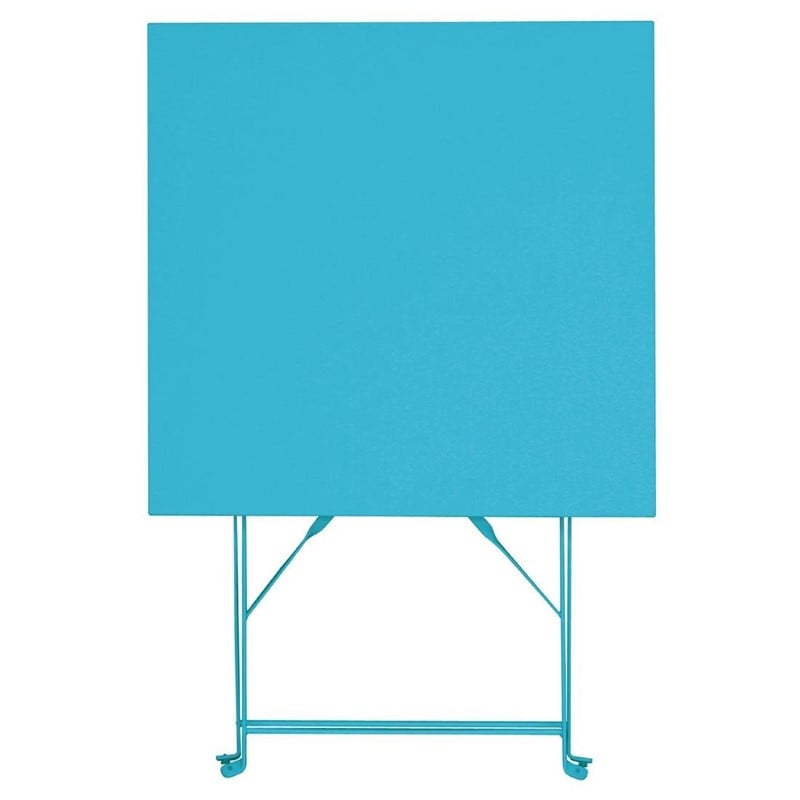 Bolero quadratischer klappbarer Terrassentisch Stahl azurblau 60cm
