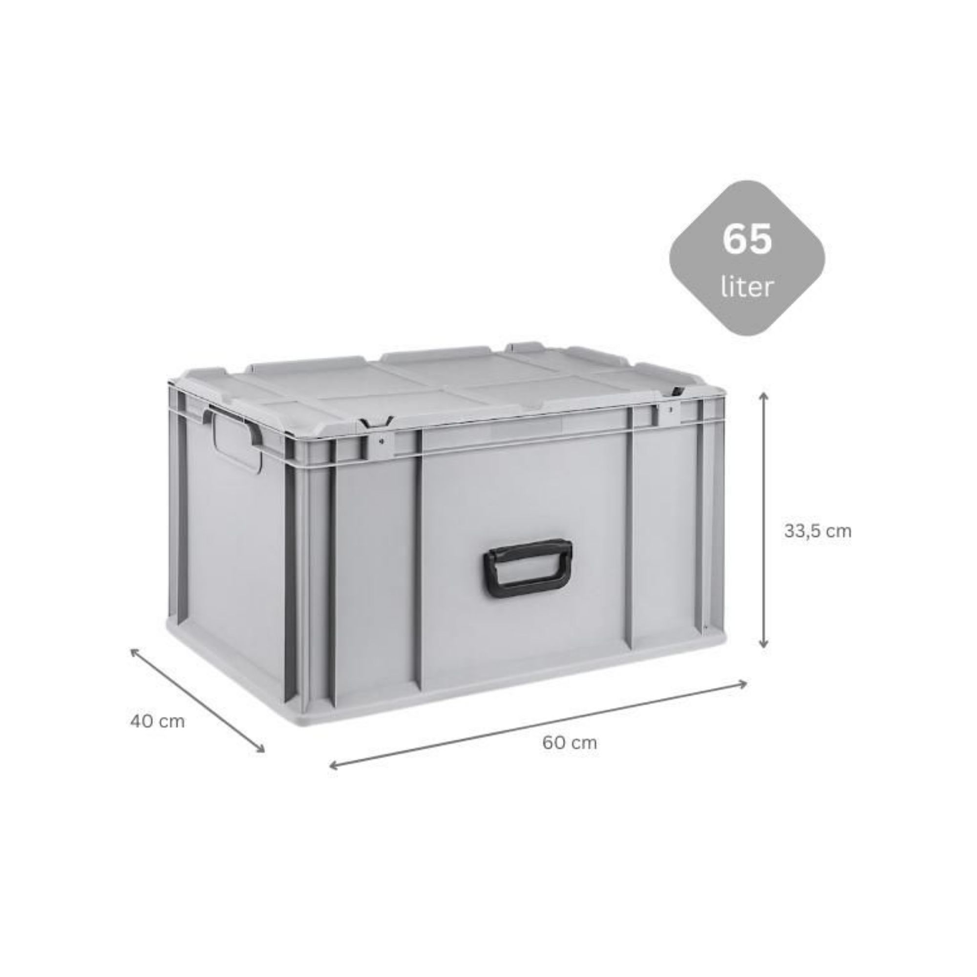Eurobox NextGen Portable mit Rasterschaumstoff & Schaumstoffeinlage | HxBxT 33,5x40x60cm | 65 Liter | Eurobehälter, Transportbox, Transportbehälter, Stapelbehälter