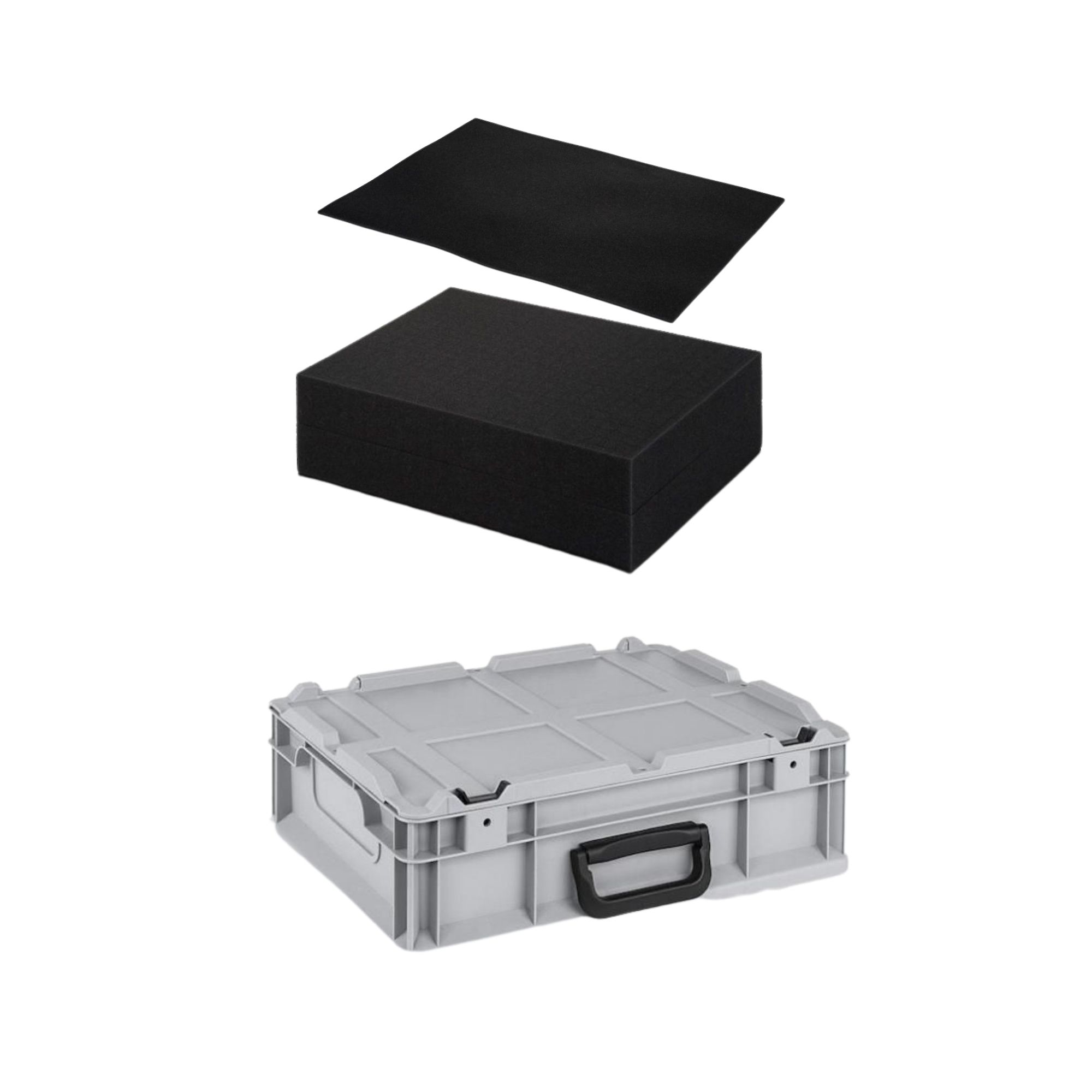 Eurobox NextGen Portable mit Rasterschaumstoff & Schaumstoffeinlage | HxBxT 13,5x30x40cm | 11 Liter | Eurobehälter, Transportbox, Transportbehälter, Stapelbehälter