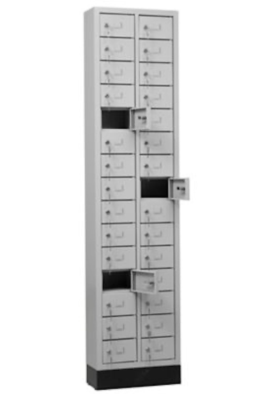 Schließfachschrank Quail | 30 Fächer | HxBxT 185 x 46 x 20 cm | Grau