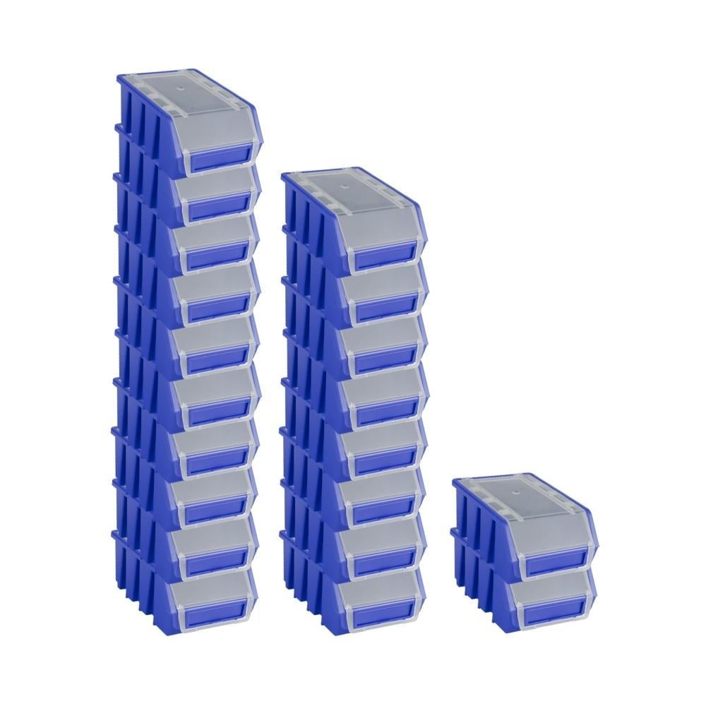 SuperSparSet 20x Sichtlagerbox 2 mit Deckel | HxBxT 7,5x11,6x16,1cm | Polypropylen | Blau