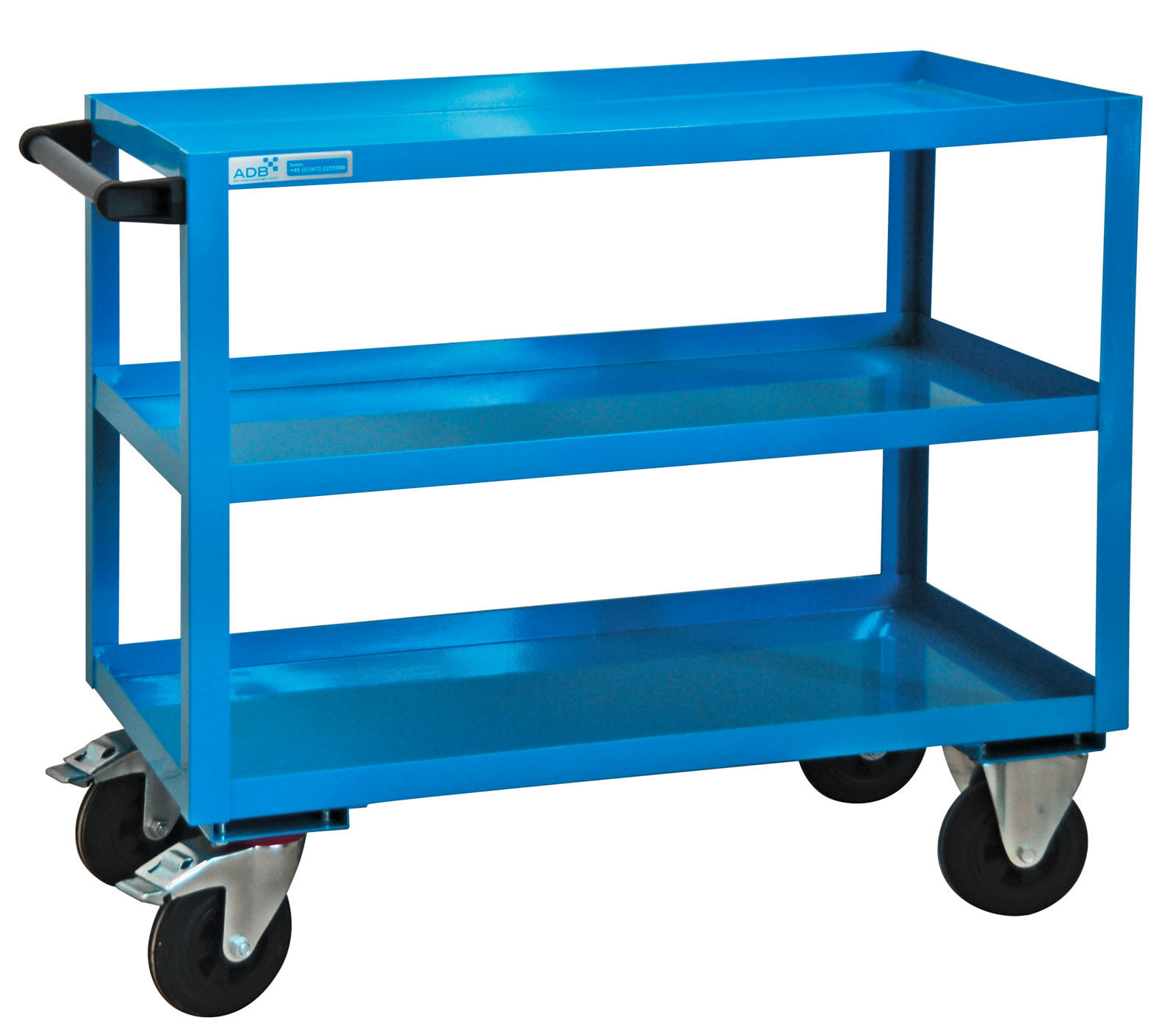 Tischwagen mit 3 Etagen | HxBxT 50x100x91cm | Gesamtraglast 150kg| Lichtblau