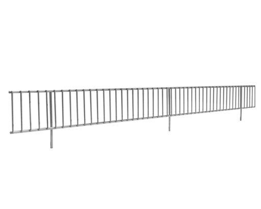 Draht-Schüttgutleiste für Schulte Fachbodenregale mit Stecksystem für MULTIplus250/330 | 100cm | Glanzverzinkt
