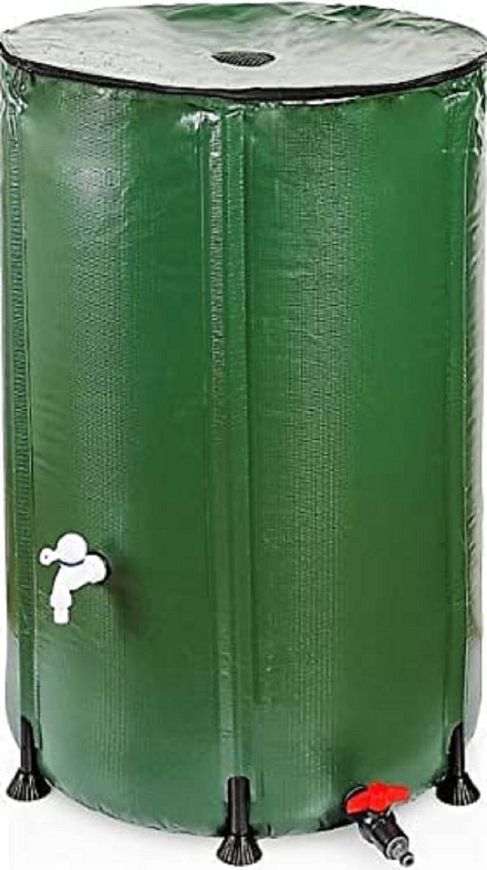 RENATA Faltbare grüne Regentonne aus UV-stabilem PVC, 380 Liter Volumen, inkl. Filter & Schlauchschnelladapter, Tonne, Regentonne, Mehrzweckfass, Kunststoffbehälter, Wassertank