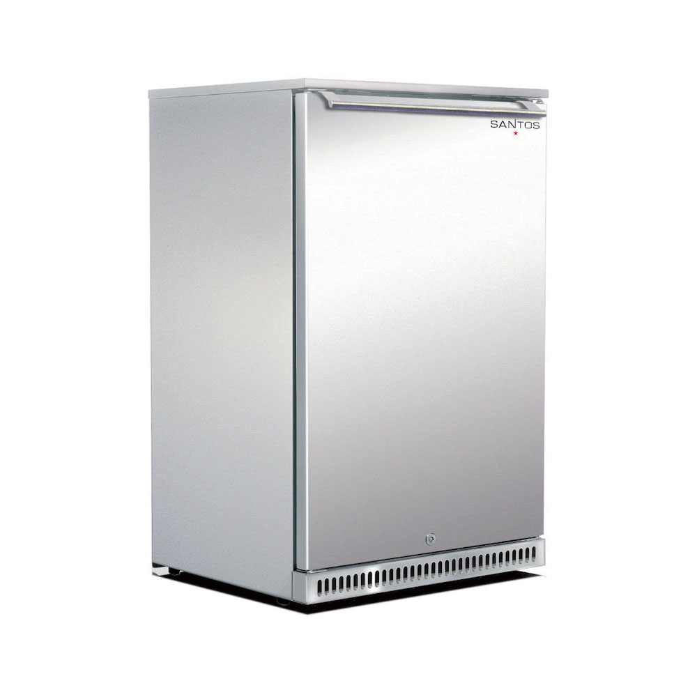 SANTOS Outdoor Edelstahl-Kühlschrank CUBA | 1x Edelstahltür | 104 Liter, HxBxT 83,8x55,6x54,1cm