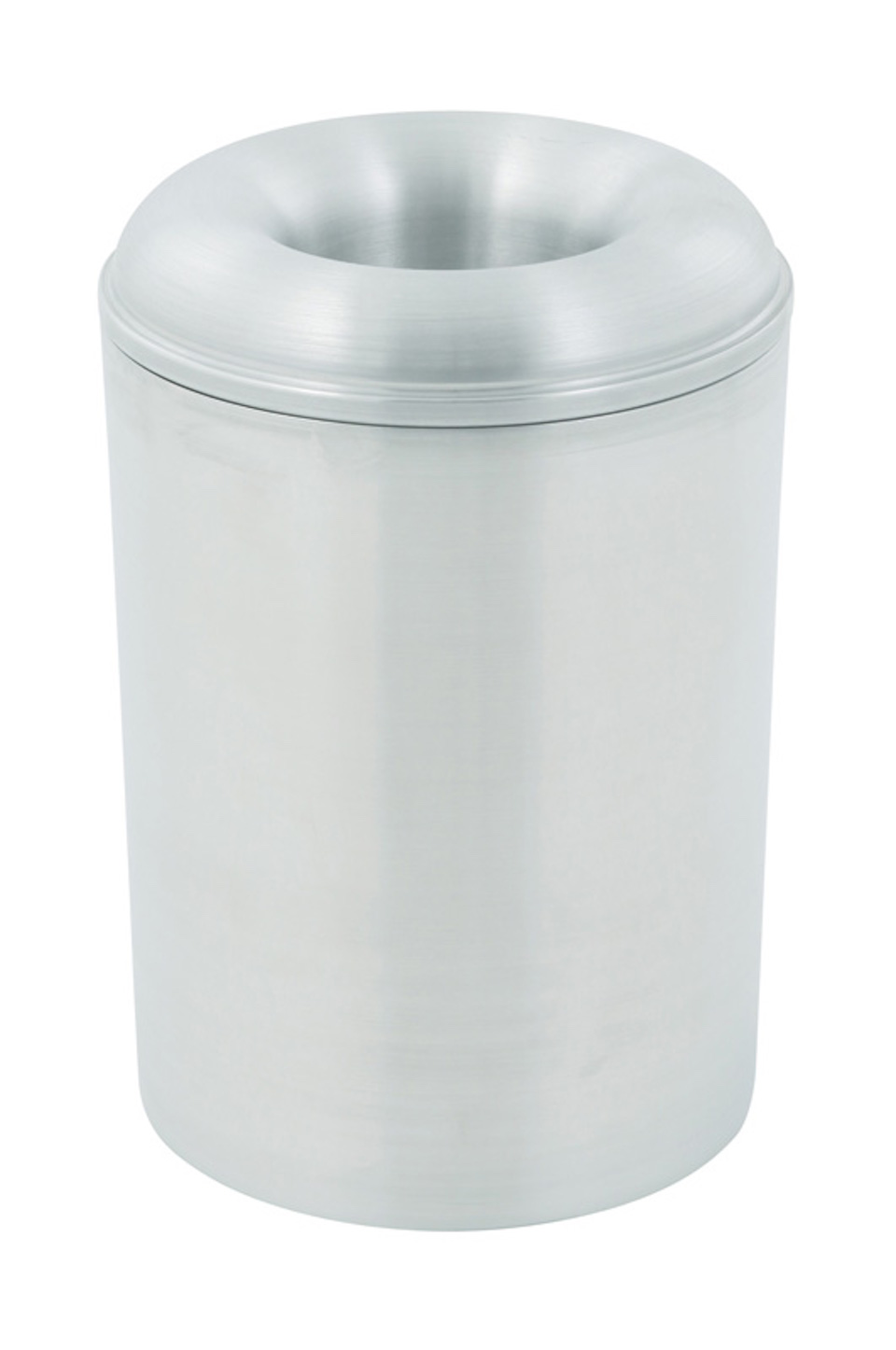 Selbstlöschender Papierkorb & Abfallsammler aus Aluminium | 13 Liter, HxØ 30,2x26cm | Silber