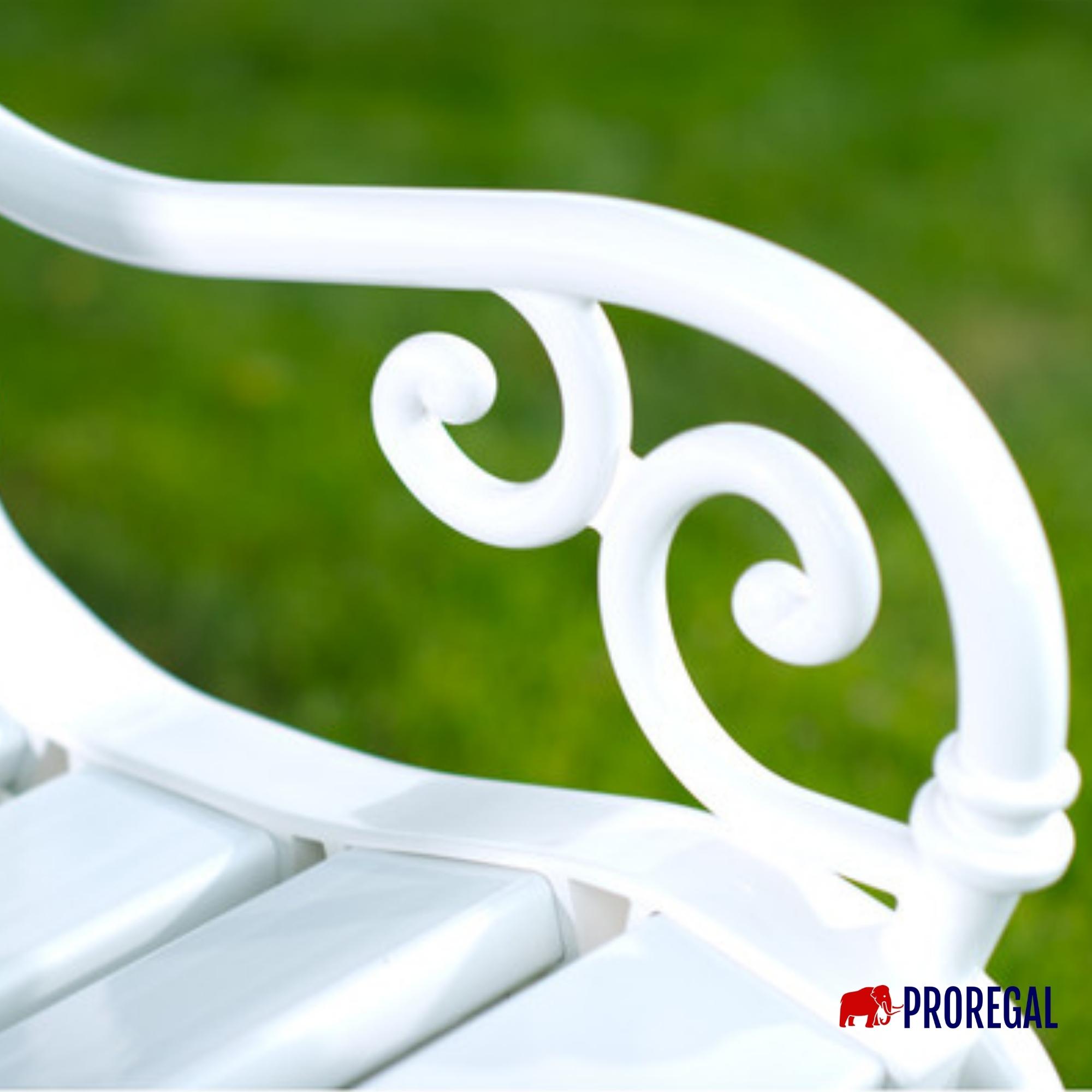 Gartenbank Curacao | 2-Sitzer | Weiß | HxBxT 85x115x60cm | Witterungs- & UV-beständiger Kunststoff | Parkbank Sitzbank Außenbereich Garten Balkon Terrasse