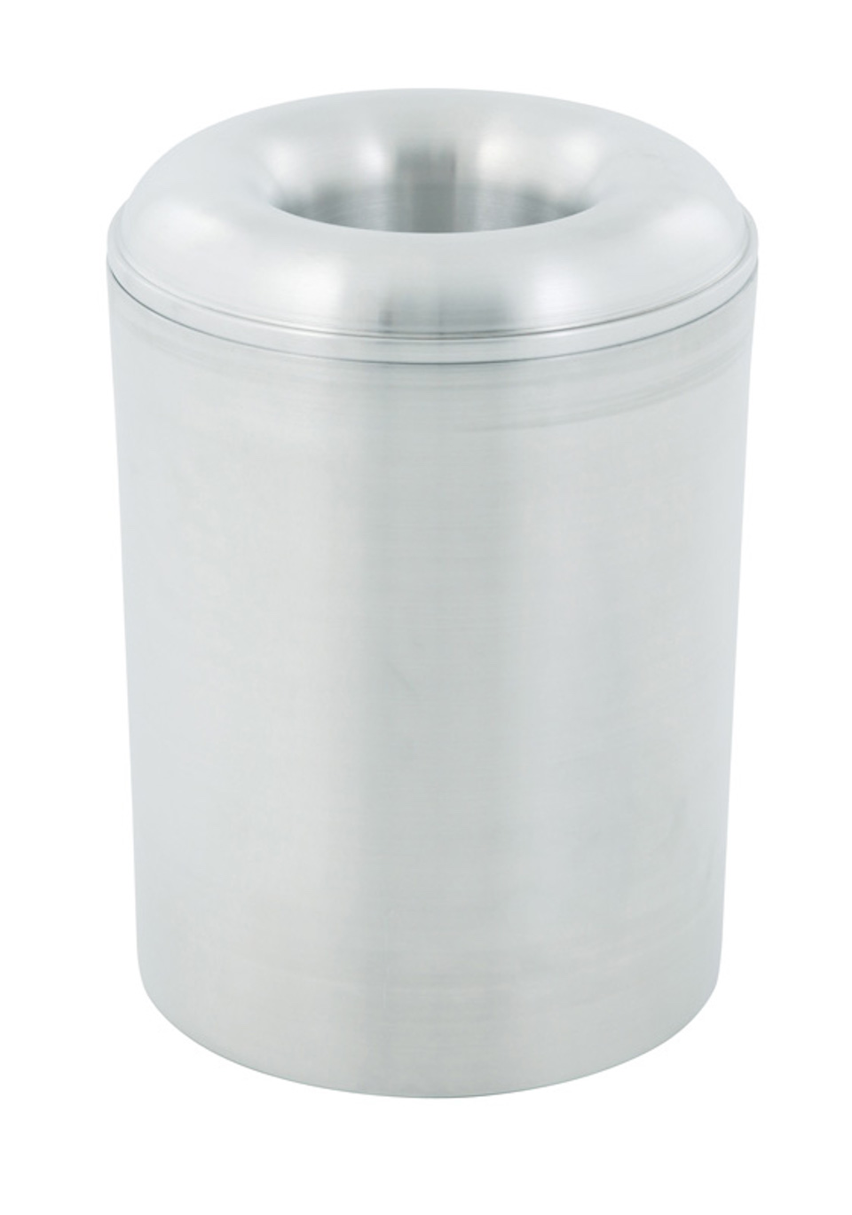 Selbstlöschender Papierkorb & Abfallsammler aus Aluminium | 20 Liter, HxØ 34,2x30cm | Silber