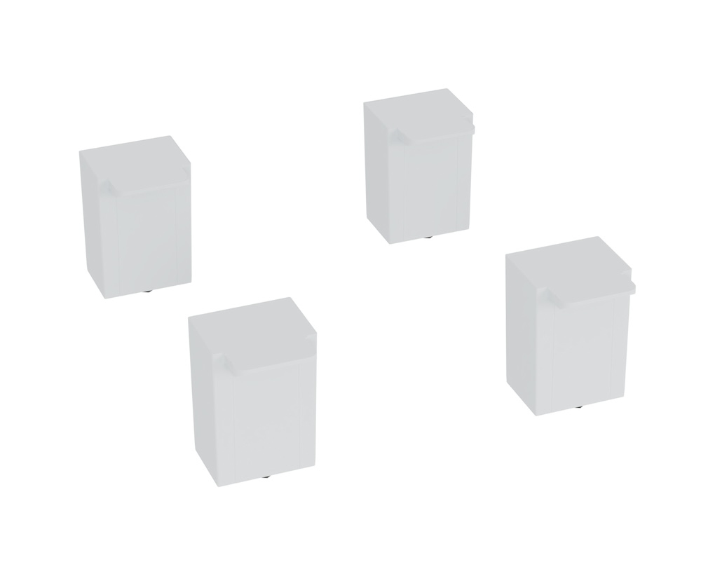 Set 4x Füße  für C+P Spinde Classic PLUS | HxBxT 10x7,1x5,1cm | Kunststoff | Lichtgrau