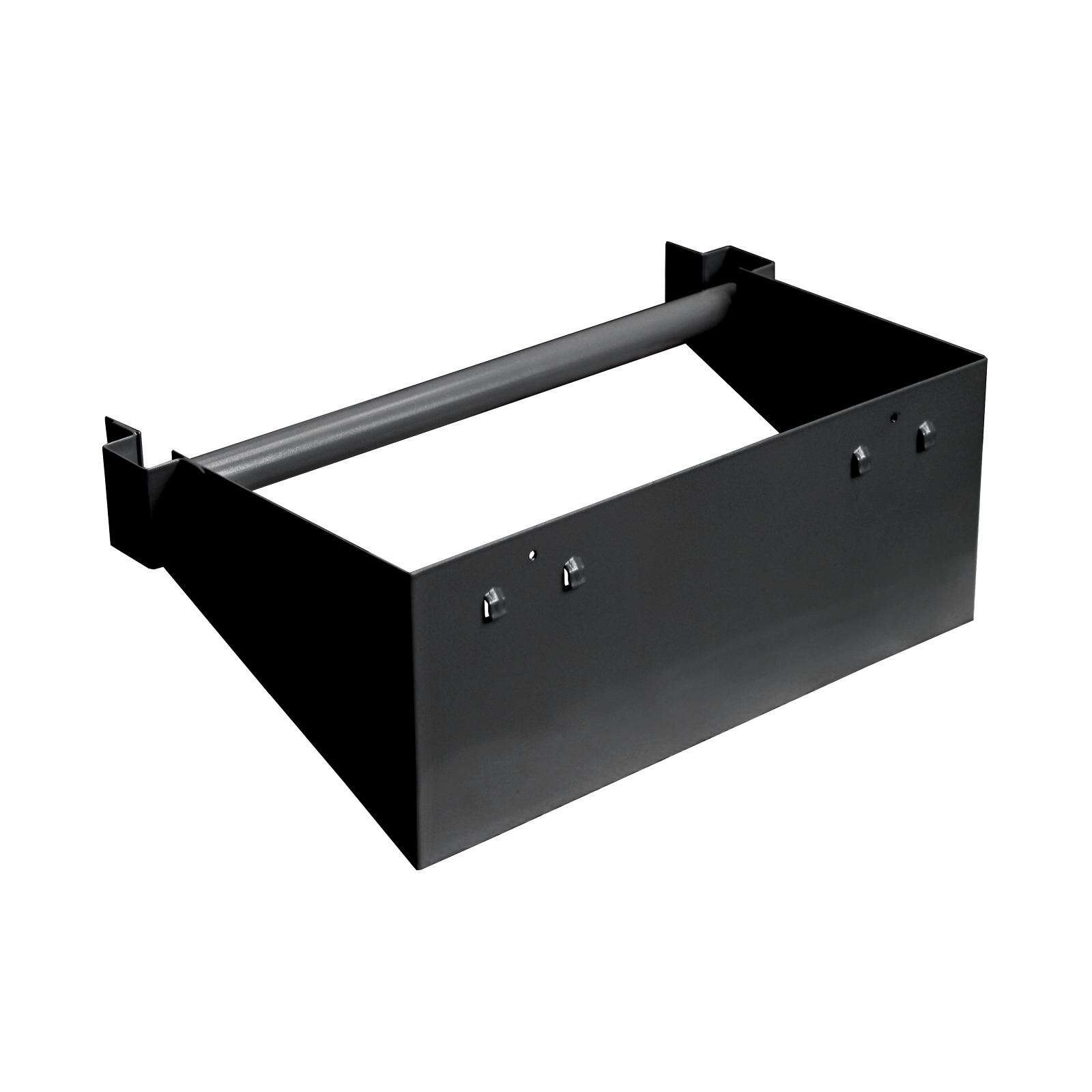 Papierrollenhalter für Lochplatte | HxBxT 12x34x19,2cm | Tiefschwarz