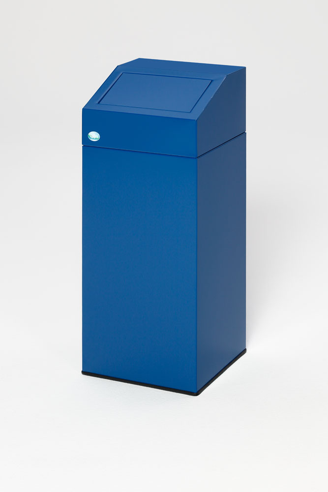 Selbstlöschender Wertstoffsammler "Papier" | 47 Liter, HxBxT 79x32x32cm | Verzinkter Stahl | Blau