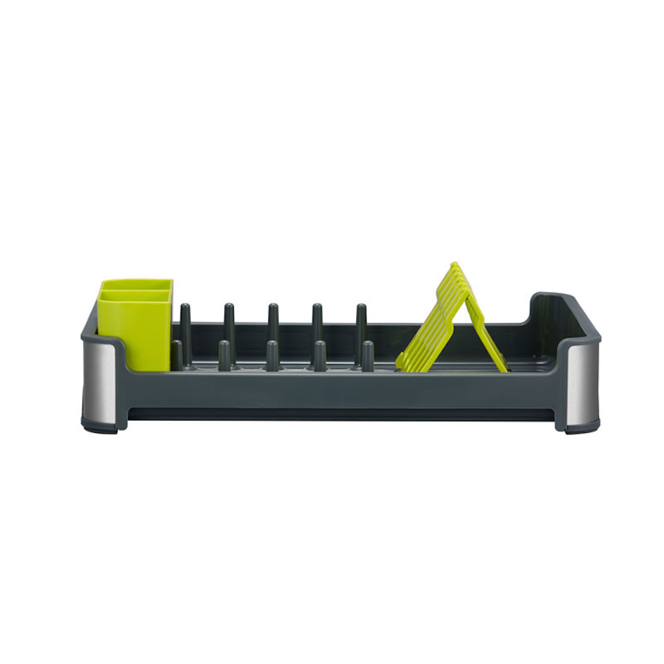 Praktischer Geschirrtrockner aus mattem Edelstahl & Kunststoff | HxBxT 13x31x44,7cm | Anthrazit