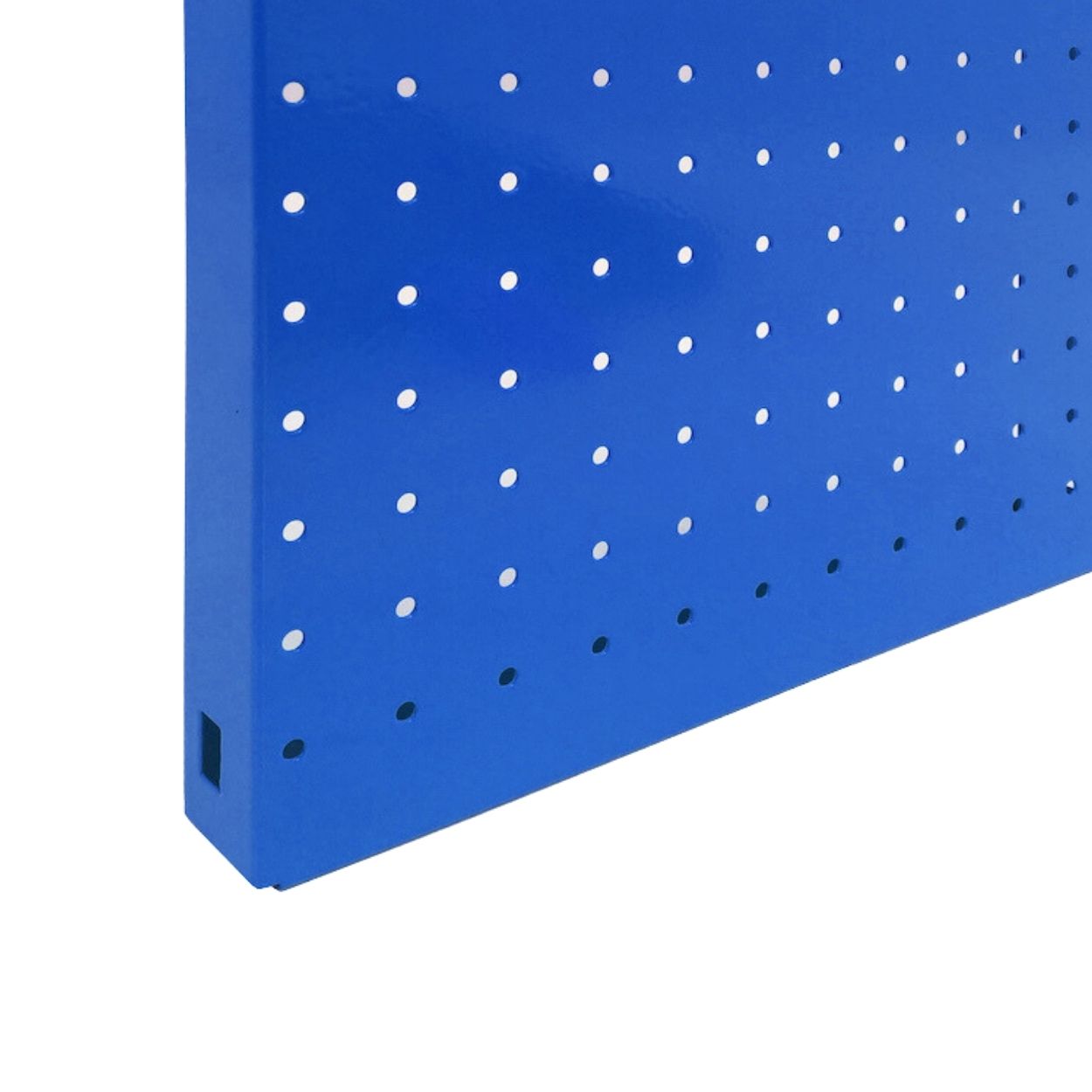 Doppelpack 2x Memoboard aus Stahl gelocht | HxBxT 30x30x3,5cm | Blau | Lochblech Wandtafel Trägersystem