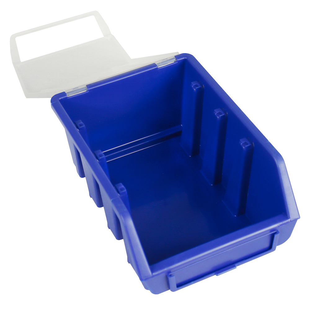 Sichtlagerbox 2 mit Deckel | HxBxT 7,5x11,6x16,1cm | Polypropylen | Blau