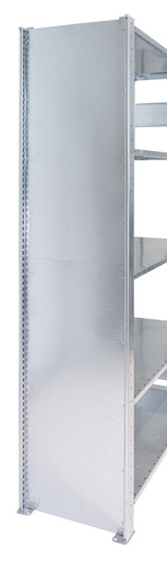 Vollblech-Seitenwand für Schulte Fachbodenregale mit Stecksystem | HxT 130x40cm | Verzinkt