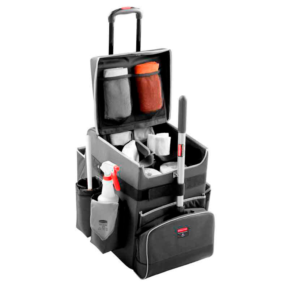 Rubbermaid Quick Cart M | Kompakter robuster wendiger Reinigungstrolley | HxBxT 53,3x36x3x42cm | Anthrazit