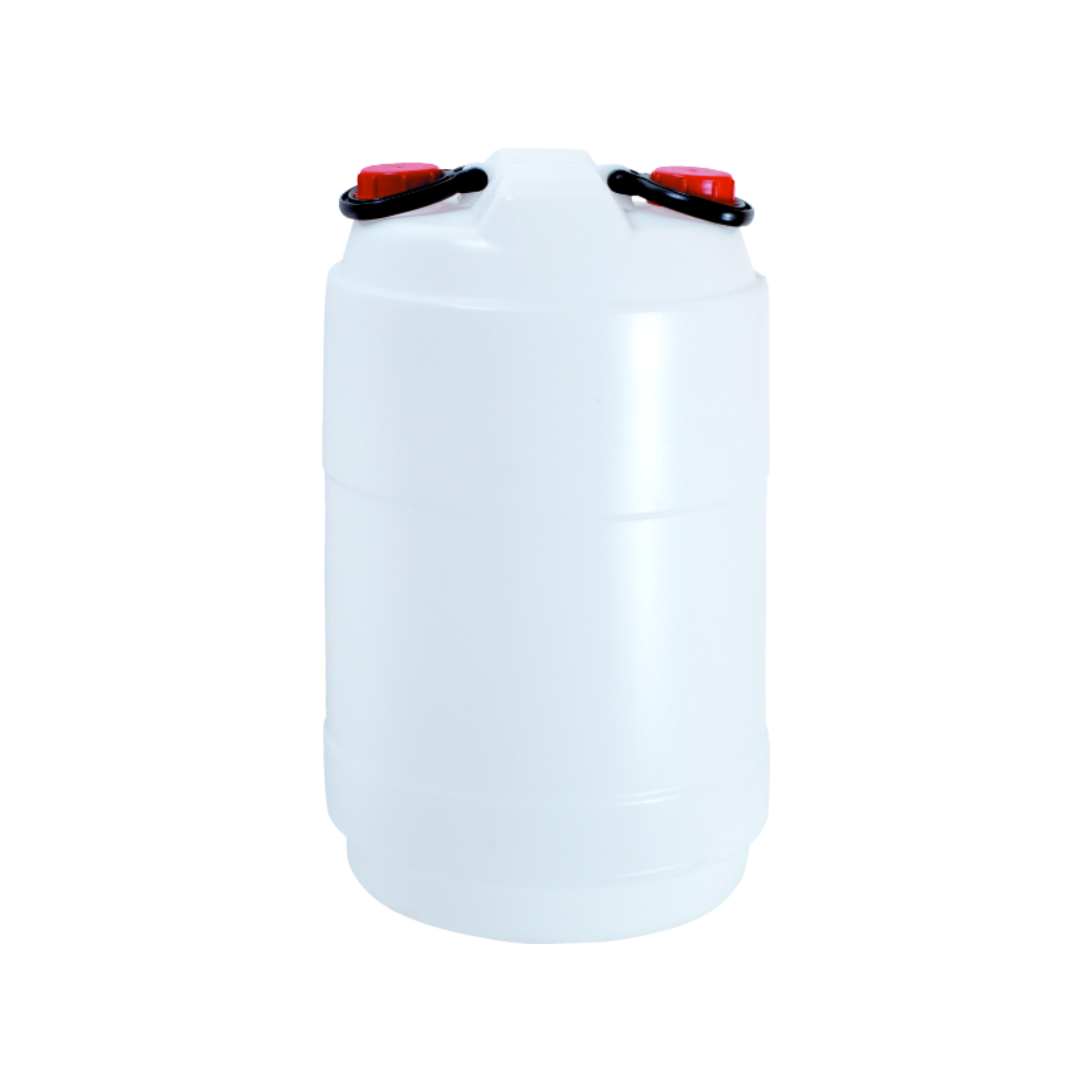 Mehrzweckfass aus Kunststoff mit Doppel-Schraubverschlüssen & Griffen 40 Liter | HxØ 51x36cm | Weiß