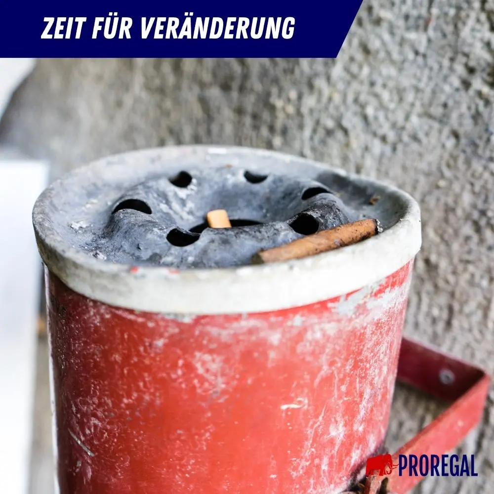 Runder Sicherheits-Wandaschenbecher mit Kippvorrichtung | 2 Liter, HxØ 16x16cm | Metall | Rot mit schwarzem Deckel