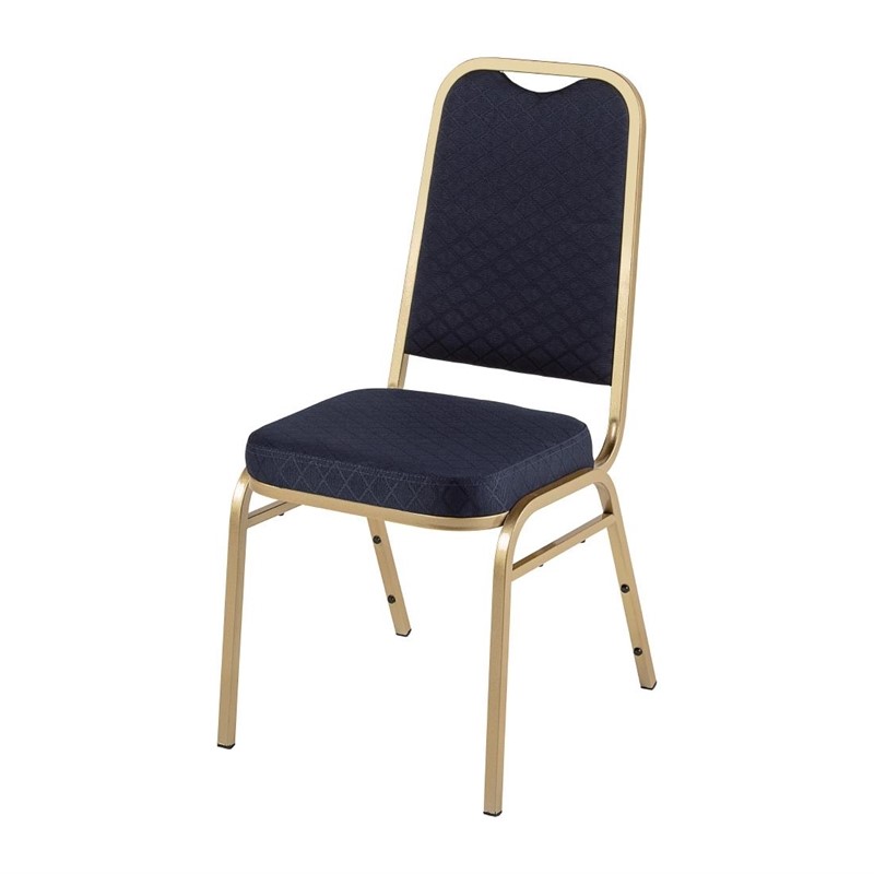 Bolero Bankettstühle mit quadratischer Lehne blau (4 Stück)