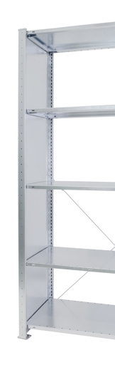 Vollblech-Seitenwand für Schulte Fachbodenregale mit Stecksystem | HxT 130x40cm | Verzinkt