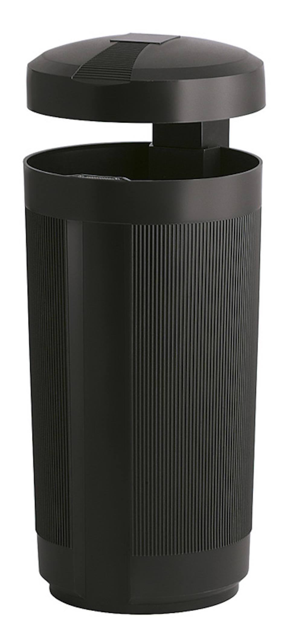 Abfallbehälter aus UV-beständigen Polyethylen für den Außenbereich | 50 Liter, Höhe 84cm | Schwarz