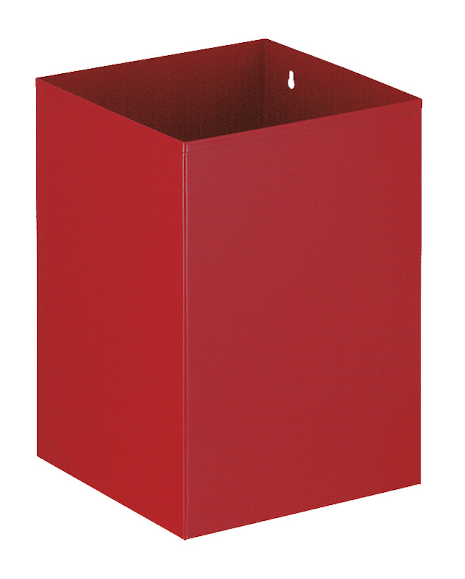 Viereckiger Papierkorb zur optionalen Wandmontage | 21 Liter | Rot