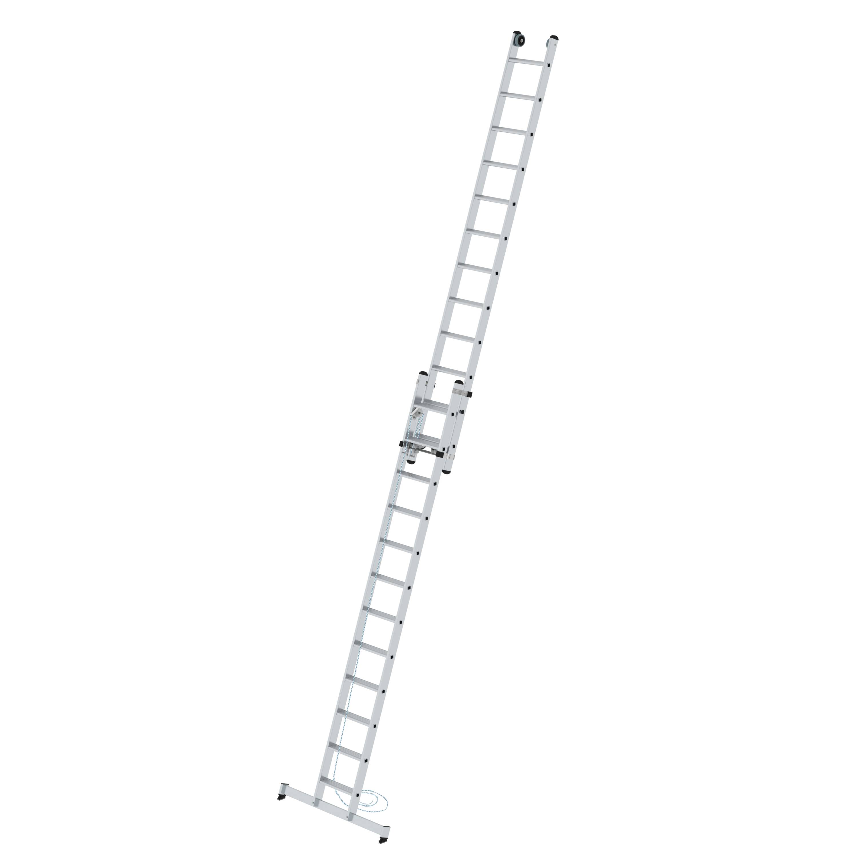 Stufen-Seilzugleiter 2-teilig mit nivello® Traverse 2x12 Stufen
