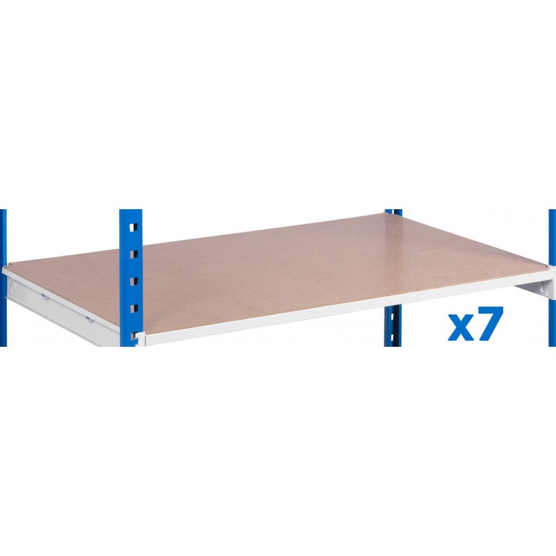 7x Spannplatten-Fachboden für Regale der PUMA Serie | BxT 100x80cm | Stärke 3,0mm | passend zu Aktenregale, Pendelhefter-Regale, Fachbodenregale, & Kleiderständer PUMA & PUMA Pro