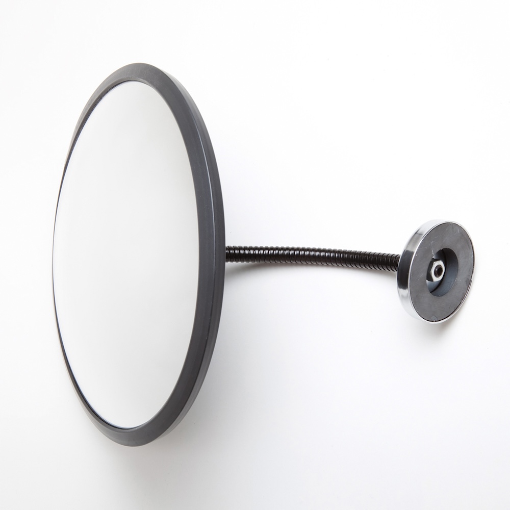 Beobachtungsspiegel aus Acrylglas mit Magnethalterung zur Befestigung an Stahlflächen | Spiegel-Ø 60cm | Beobachtungsabstand 7m | Starke Weitwinkelwirkung