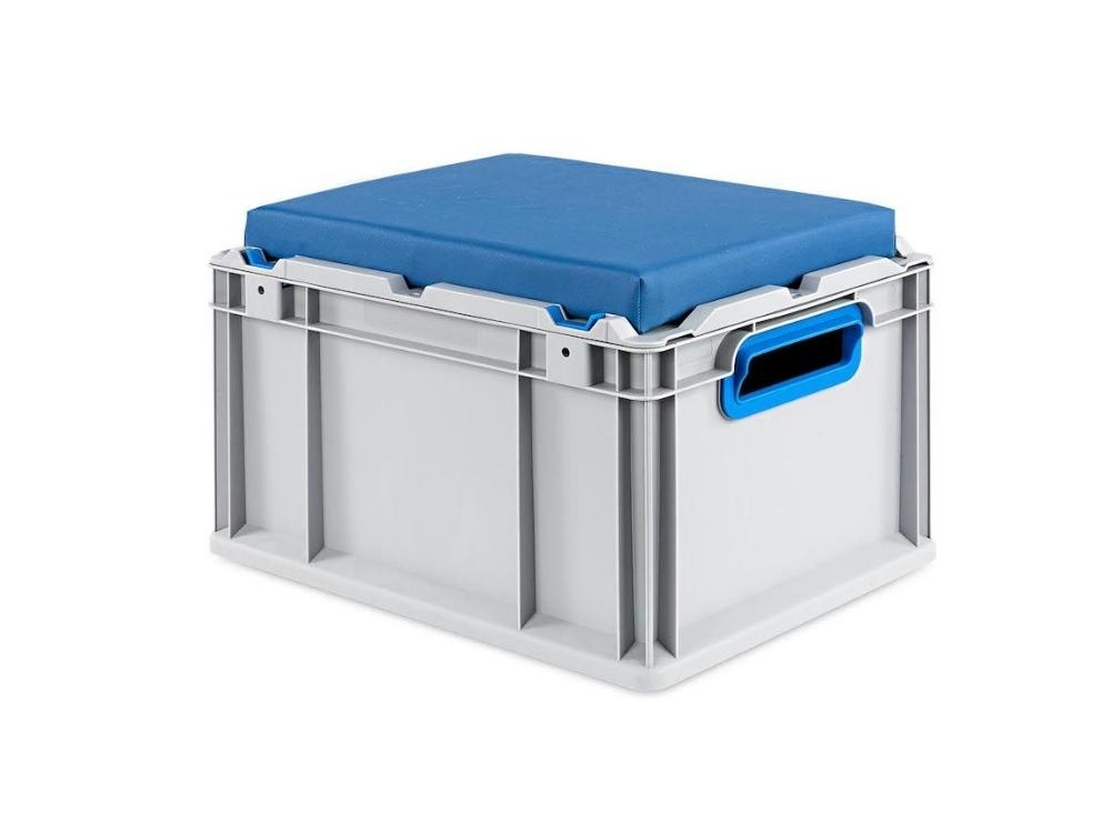 SparSet 6x Eurobox NextGen Seat Box Blau | HxBxT 26,5x30x40cm | 20 Liter | Griffe offen | Eurobehälter, Sitzbox, Transportbox, Transportbehälter, Stapelbehälter